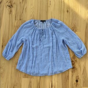 Fred David Stripped Blue Business Casual Size XL Shirt